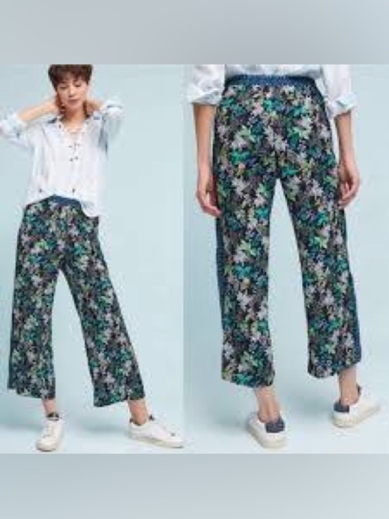 Anthropologie Pants - Anthropologie Ett:twa Rousseau Cropped Wide Legs floral tropical Size Medium